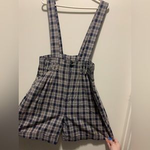 Vintage Flannel Overall Shorts
